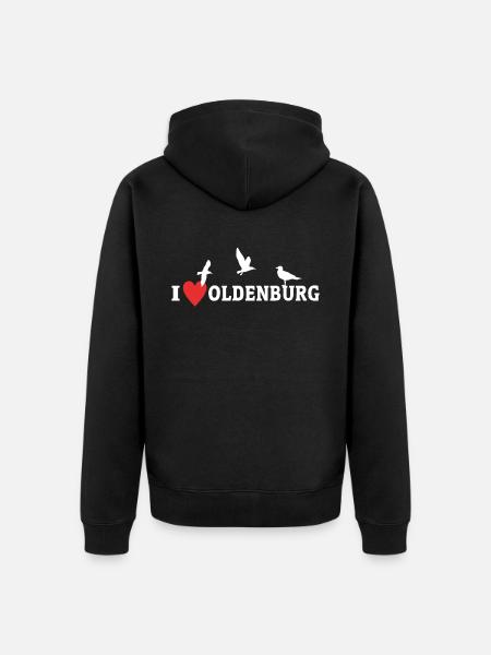 I Love Oldenburg Stadt - Unisex Premium Bio Zip Hoodie - Schwarz