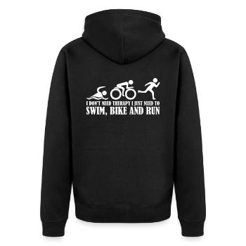 Triathlètes de triathlon Triathlète drôle - Veste à capuche bio Premium Unisexe - noir - Dos - Nico (187cm)