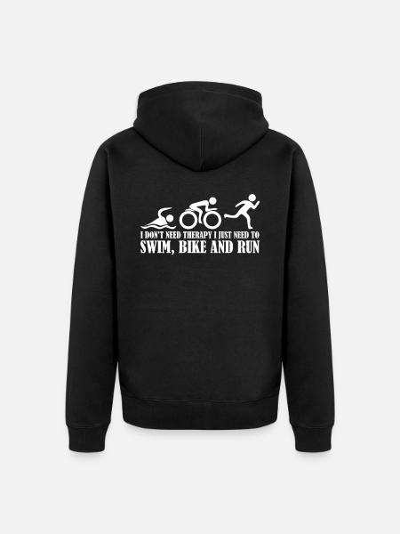 Triathlon Triathletes Funny Triathlete - Unisex Premium Organic Zip Hoodie - black