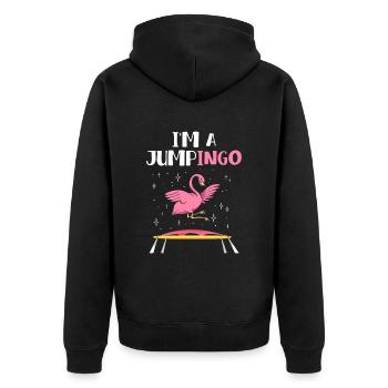 Jumpingo Flamingo Trampoline - Veste à capuche bio Premium Unisexe - noir - Dos - Nico (187cm)