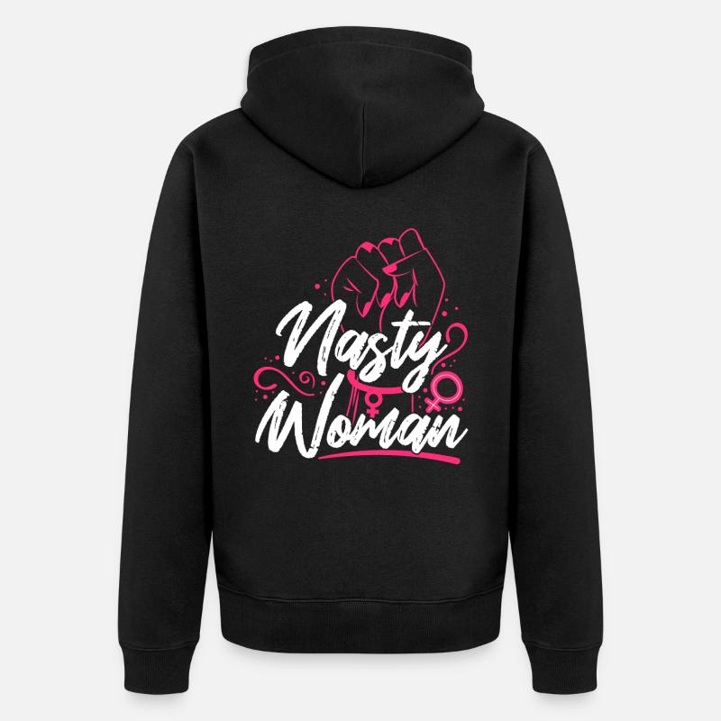 Femme méchante féministe - Veste à capuche bio Premium Unisexe - noir