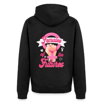 Femmes féministes du futur - Veste à capuche bio Premium Unisexe - noir - Dos - Nico (187cm)