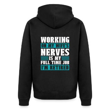 Pensioner Pension Funny - Unisex Premium Organic Zip Hoodie - black - Back - Nico (187cm)