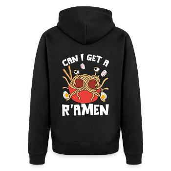 Drôle de monstre spaghetti volant japonais - Veste à capuche bio Premium Unisexe - noir - Dos - Nico (187cm)