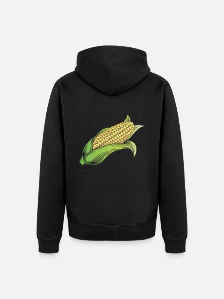 Maiskolben Mais - Unisex Premium Bio Zip Hoodie - Schwarz
