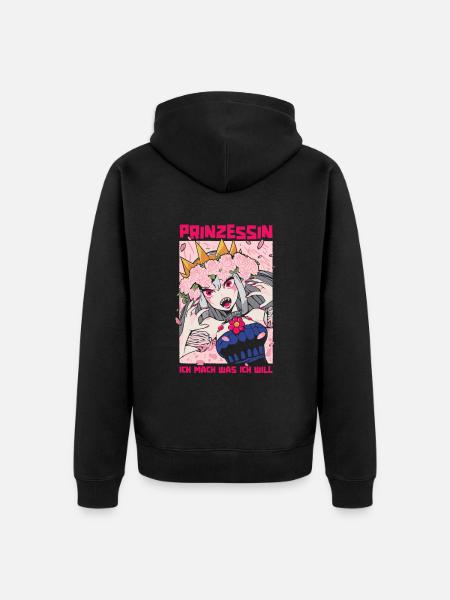 Prinzessin Lustig - Unisex Premium Bio Zip Hoodie - Schwarz