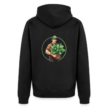Jardinier amateur jardin maman - Veste à capuche bio Premium Unisexe - noir - Dos - Nico (187cm)