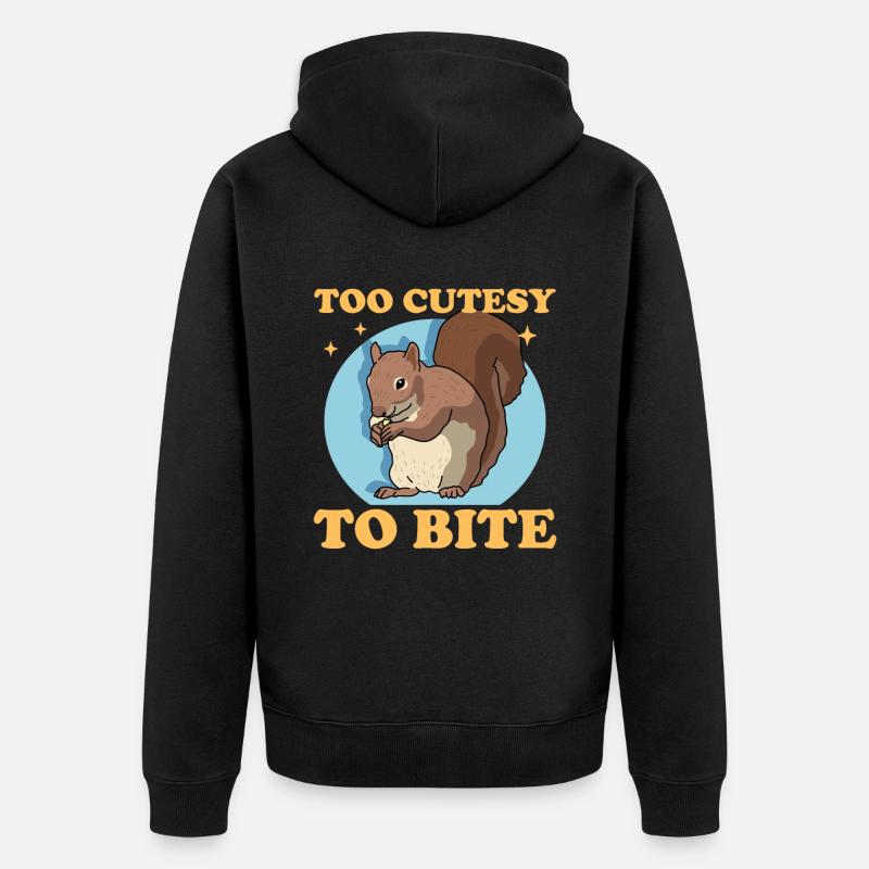 Süßes Eichhörnchen Grauhörnchen Hörnchen Geschenk - Unisex Premium Bio Zip Hoodie - Schwarz