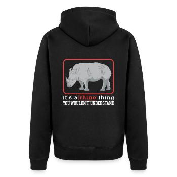 Rhinocéros Rhinocéros Rhinocéros Cadeau - Veste à capuche bio Premium Unisexe - noir - Dos - Nico (187cm)