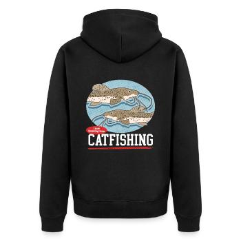 Cadeau de pêche à la pêche au poisson-chat - Veste à capuche bio Premium Unisexe - noir - Dos - Nico (187cm)