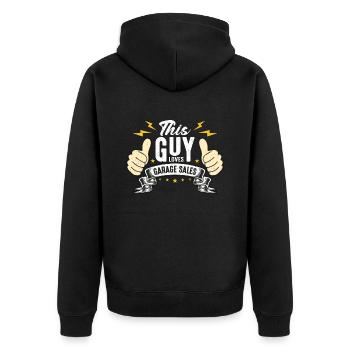 Garage Sales This Guy Loves Garage Sales Shopping - Unisex Premium Bio Zip Hoodie - Schwarz - Hinten - Nico (187cm)
