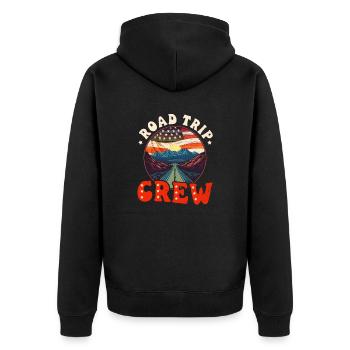 Roadtrip Roadtrip Crew - Unisex Premium Bio Zip Hoodie - Schwarz - Hinten - Nico (187cm)