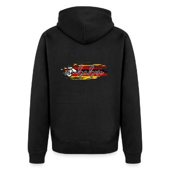 Zimbabwe - Unisex Premium Organic Zip Hoodie - black - Back - Nico (187cm)