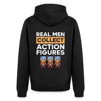 Actionfigur Sammler Hobby Spielzeug Sammlung - Unisex Premium Bio Zip Hoodie - Schwarz - Hinten - Nico (187cm)