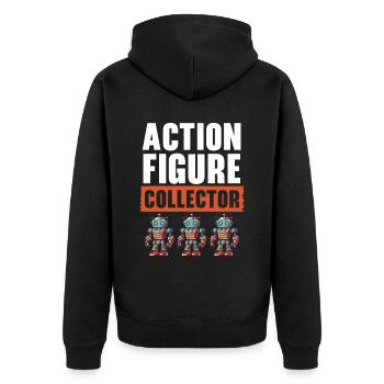 Actionfigur Sammler Hobby Spielzeug Sammlung - Unisex Premium Bio Zip Hoodie - Schwarz - Hinten - Nico (187cm)