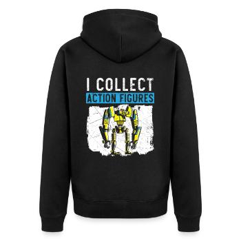Actionfigur Sammler Hobby Spielzeug Sammlung - Unisex Premium Bio Zip Hoodie - Schwarz - Hinten - Nico (187cm)