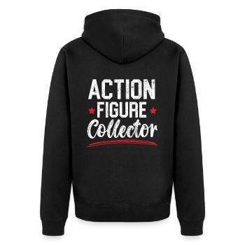 Actionfigur Sammler Hobby Spielzeug Sammlung - Unisex Premium Bio Zip Hoodie - Schwarz - Hinten - Nico (187cm)