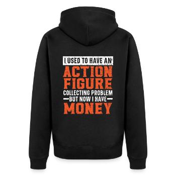 Actionfigur Sammler Hobby Spielzeug Sammlung - Unisex Premium Bio Zip Hoodie - Schwarz - Hinten - Nico (187cm)