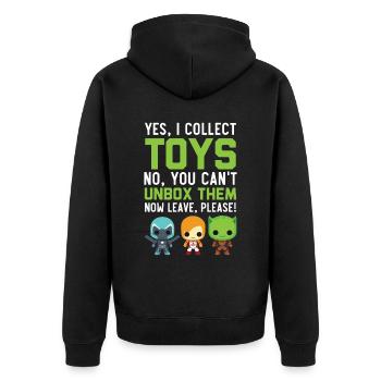 Actionfigur Sammler Hobby Spielzeug Sammlung - Unisex Premium Bio Zip Hoodie - Schwarz - Hinten - Nico (187cm)