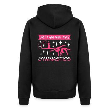 Rhythmische Sportgymnastik RSG Turnen - Unisex Premium Bio Zip Hoodie - Schwarz - Hinten - Nico (187cm)