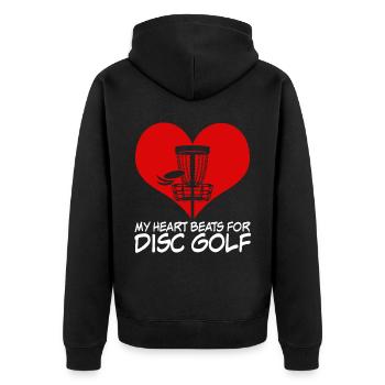 Disc golf Discgolf Spruch Frisbee - Unisex Premium Organic Zip Hoodie - black - Back - Nico (187cm)