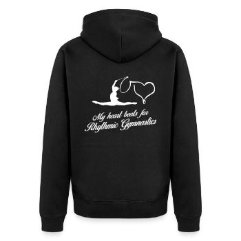 RSG Turnen Rhythmische Sportgymnastik - Unisex Premium Bio Zip Hoodie - Schwarz - Hinten - Nico (187cm)