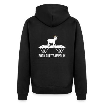 Bock auf Trampolin - Unisex Premium Bio Zip Hoodie - Schwarz - Hinten - Nico (187cm)