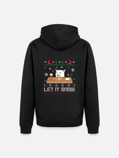 Let it snow Cat - Unisex Premium Organic Zip Hoodie - black