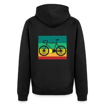 Biker love in retro style for bike fans - Unisex Premium Organic Zip Hoodie - black - Back - Nico (187cm)