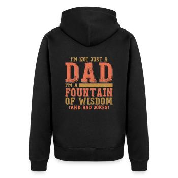 Lustige Papa Papa Schlechte Witze - Unisex Premium Bio Zip Hoodie - Schwarz - Hinten - Nico (187cm)