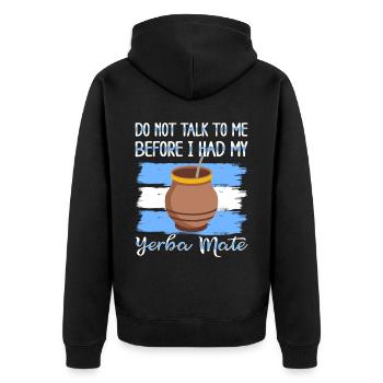 Argentina flag Argentine yerba mate tea - Unisex Premium Organic Zip Hoodie - black - Back - Nico (187cm)