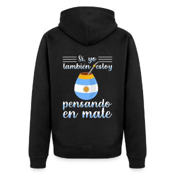Drapeau de l’Argentine Thé yerba maté argentin - Veste à capuche bio Premium Unisexe - noir - Dos - Nico (187cm)