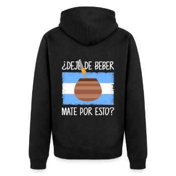 Drapeau de l’Argentine Thé yerba maté argentin - Veste à capuche bio Premium Unisexe - noir - Dos - Nico (187cm)