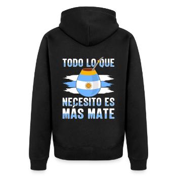 Drapeau de l’Argentine Thé yerba maté argentin - Veste à capuche bio Premium Unisexe - noir - Dos - Nico (187cm)