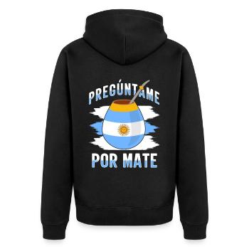Drapeau de l’Argentine Thé yerba maté argentin - Veste à capuche bio Premium Unisexe - noir - Dos - Nico (187cm)