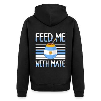 Drapeau de l’Argentine Thé yerba maté argentin - Veste à capuche bio Premium Unisexe - noir - Dos - Nico (187cm)