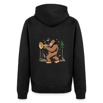 Mellophonist Musical Instrument Mellophonist Bigfoot - Unisex Premium Organic Zip Hoodie - black - Back - Nico (187cm)