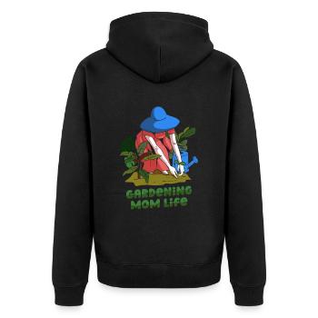 Jardinier amateur jardin maman - Veste à capuche bio Premium Unisexe - noir - Dos - Nico (187cm)