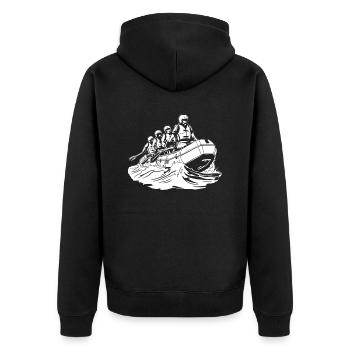 Rafting - Unisex Premium Organic Zip Hoodie - black - Back - Nico (187cm)