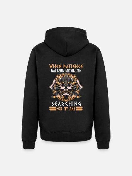 When patience was distributed - Vikings - Unisex Premium Organic Zip Hoodie - black