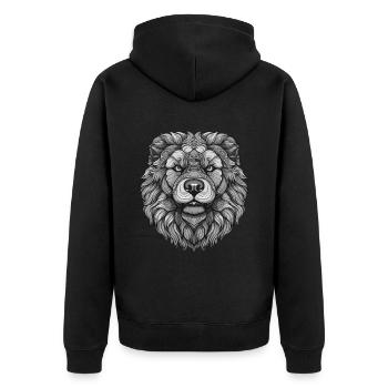 Portrait de chien Chow Chow - Veste à capuche bio Premium Unisexe - noir - Dos - Nico (187cm)