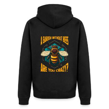 Jardinier amateur jardin abeilles de jardin - Veste à capuche bio Premium Unisexe - noir - Dos - Nico (187cm)