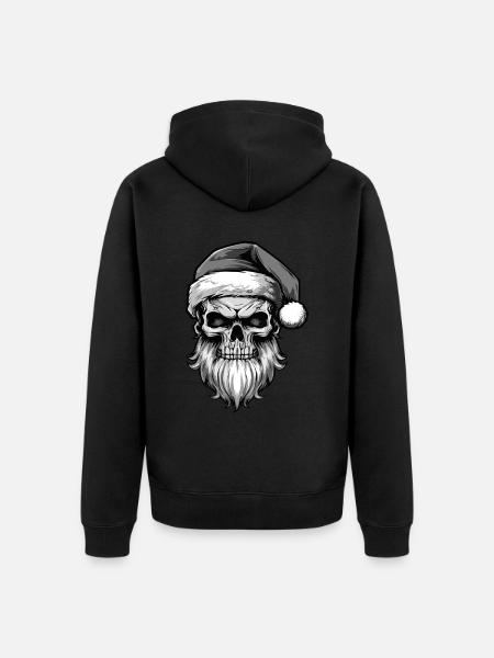 Santa Claus Skull - Unisex Premium Organic Zip Hoodie - black