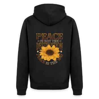 Peace is not the goal, peace is the way - Unisex Premium Organic Zip Hoodie - black - Back - Nico (187cm)