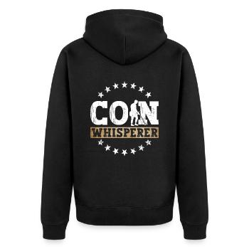 Coin Whisperer - Détective de métaux - Veste à capuche bio Premium Unisexe - noir - Dos - Nico (187cm)