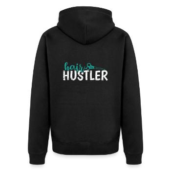 Hair Hustler Hairdresser Profession Hair - Unisex Premium Organic Zip Hoodie - black - Back - Nico (187cm)