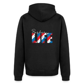 Vie Coiffeur Profession Coiffure - Veste à capuche bio Premium Unisexe - noir - Dos - Nico (187cm)