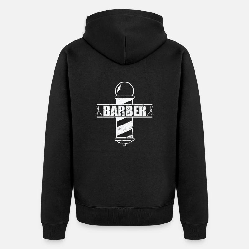 Barber Beruf Haarschnitt Friseur - Unisex Premium Bio Zip Hoodie - Schwarz