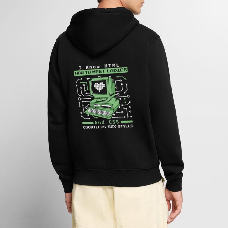 Je sais HTML comment rencontrer Ladies Developer Coder Veste à capuche bio Premium Unisexe