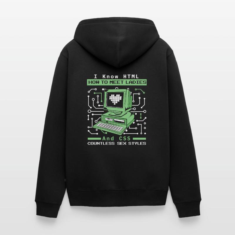 Je sais HTML comment rencontrer Ladies Developer Coder Veste à capuche bio Premium Unisexe